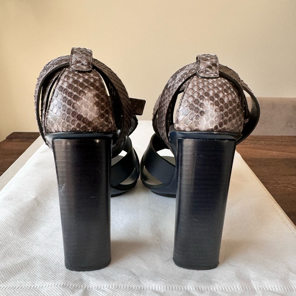 Gucci Leather Python Calfskin Navy Crossover Stra… - image 7